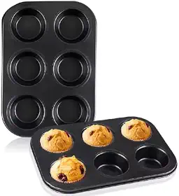 Forma Antiaderente para Cupcake, 6 Cavidades, 26x18x4 cm, Assadeira para Muffins e Bolinhos