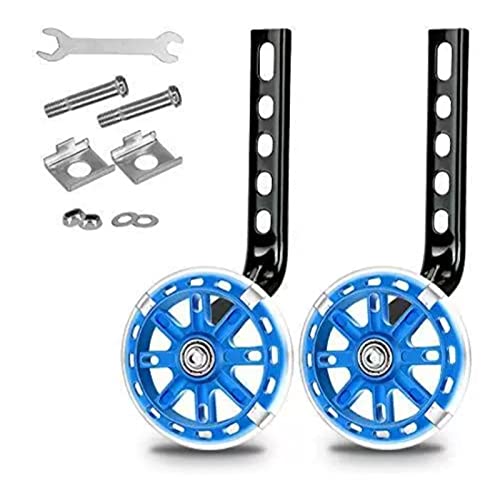 屋外LEDフラッシュチャイルドサイクリングバランストレーニングホイールキッズ自転車安定剤12-20 "サイドレンチにはトレーニングホイールが含まれています