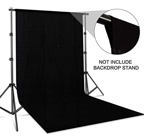 Image of GiftMax 8x12 FT Black Backdrop for Photography - Studio Photo Background for Video, Portrait & Product Shoots (Black)