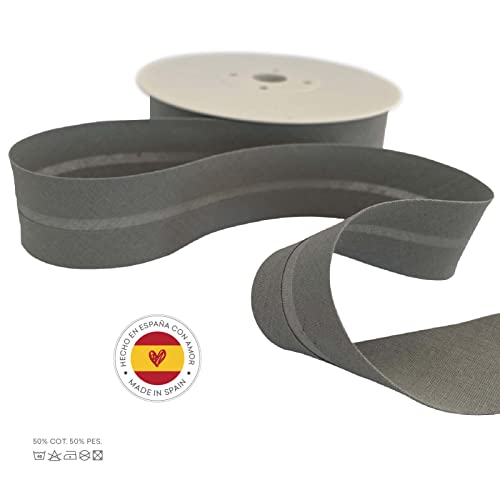 TEXTEX = 40mm Wide Bias Binding Tape. 50% Cotton and 50% Polyester. 10m Piece - (Dark Gray) - Image 4