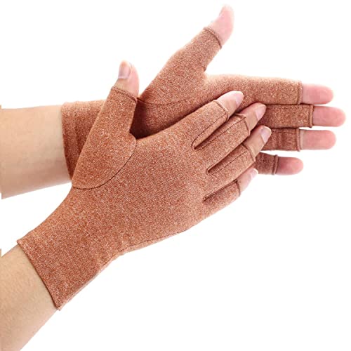 Compression Arthritis Gloves, Arthritic Joint Relief for Alleviate Rheumatoid, Osteoarthritis, Ease Muscle Tensi on Fingerless, Breathable & Moisture, All-Day Comfort for Women and Men