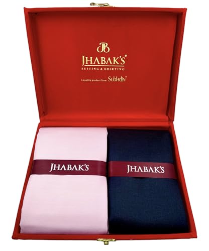Image of JHABAK'S Unstitched Cotton Blend Solid Shirt & Trouser Fabric - 2.25 m Shirt Cloth - 1.20 m Pant Piece (Pack of 10) - VELVET Collection - B