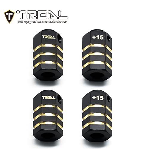 Treal Brass Extended Wheel Hubs Hex Pins Blackening 4Pcs-Set Compatible With Trx-4 Rc Car +15Mm #TOP1