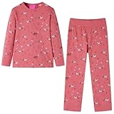 Pijama Infantil de Manga Larga Estampado Unicornios con Alas Ropa Rosa 104