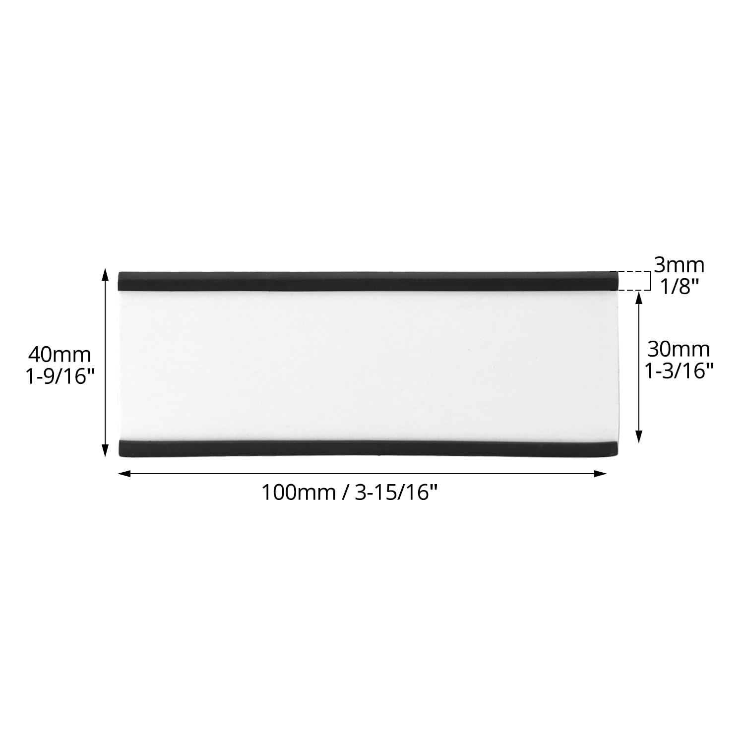 QWORK® 40 Pezzi Porta Etichette Magnetiche 40x100 mm, Scrivibili Con Pellicola Protettiva in Plastica Trasparente per Scaffali Metallici Armadietti e Lavagne Bianche