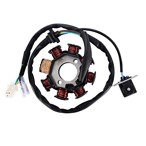 WOOSTAR 8 Bobines 5 Fils Magnéto Stator Remplacement pour 4 Temps 125cc 150cc Chinois ATV GY6 152QMI Moteur Taotao Crossfire Scooter