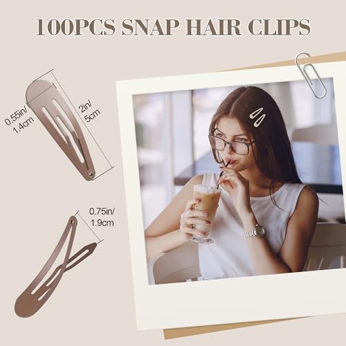 100 Piezas Pinzas de Pelo Snap para Mujeres miniatura 3