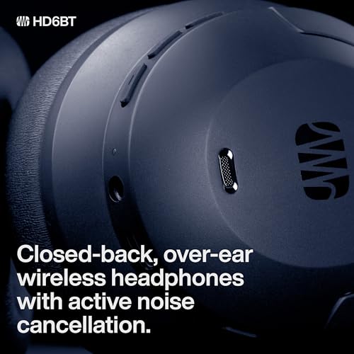 Image of PreSonus Eris HD6BT - Over-Ear Closed-Back Wireless Headphones, Bluetooth, ANC Noise Cancelling, Up to 60 Hours Battery Life, Studio Headphones for Mixing, Monitoring, Recording, Midnight Blue