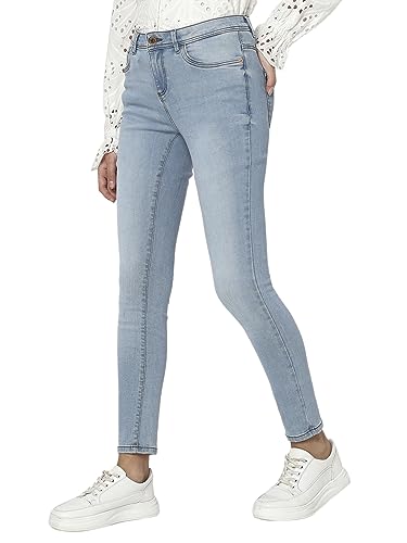 Image of VERO Moda Women High Rise Skinny Fit Light Fade Stretchable Jeans