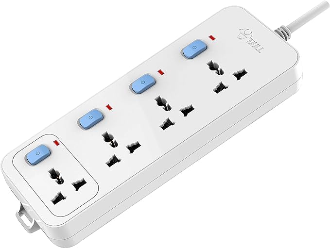 Gongniu Extension Board; 4 Socket, 4 Switch, 3 M Wire