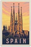 Leinwand-Poster Spanien Familia Sagrada Vintage Reise 