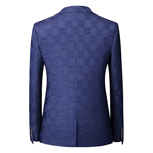 Mens Plaid Suit Slim Fit 3 Pieces Casual Checked Vintage Tuxedo Suit for Men for Wedding Business Party Blazer Pants & Vest2