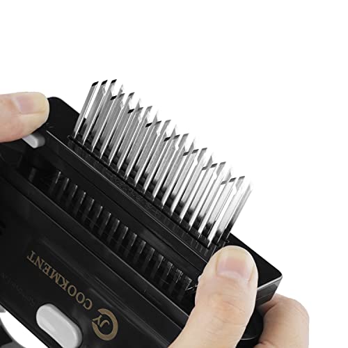 Image of JY COOKMENT Meat Tenderizer Tool with 48 Stainless Steel Ultra Sharp Needle Blades, Detachable Kitchen Cooking Tool Best For Tenderizing, BBQ, Marinade