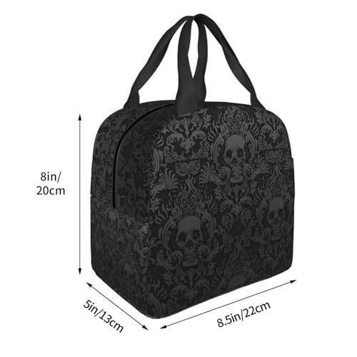 Sac à lunch noir gothique multifonction et isotherme