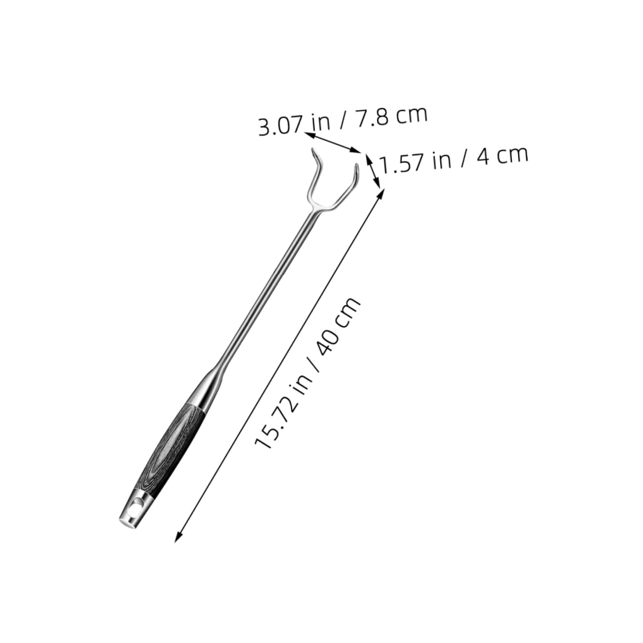 DECHOUS Meat Hook Wooden Handle BBQ Turner Tool for Grilling and Cooking Essential Kitchen Utensil for Outdoor Picnics and Restaurant Use