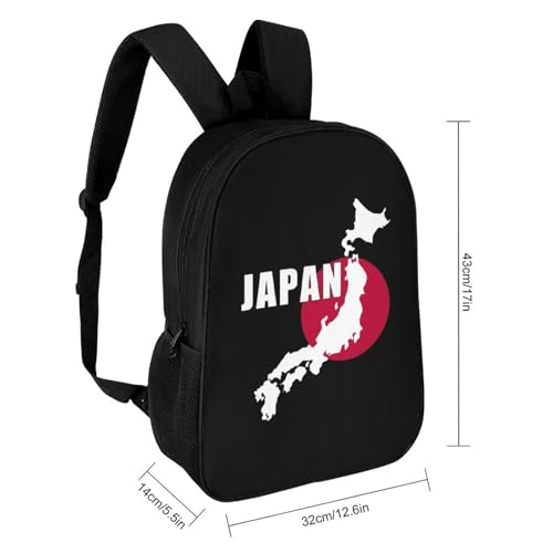 Japan Map Japanese Flag 17 Inches Travel Backpacks Funny Shoulder Bag Lightweight Daypack2