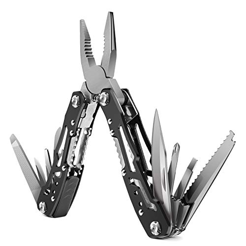 Pliers multitool knife (black)?pocket tool for Outdoor Camping Hiking ,Foldable and Self-Locking?hunting accessories for men