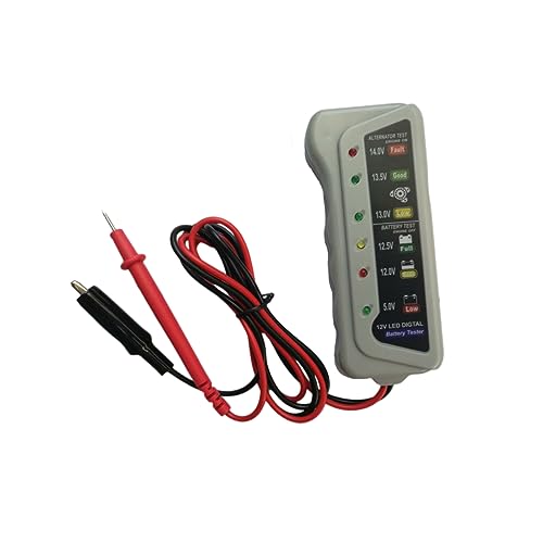 ABOOFAN 12V Digital Battery Tester Charging System Analyzer Automotive Battery Monitor with LED Indicator Smart Design for Easy Operation Quick Voltage Readings Safe Reverse Hookup