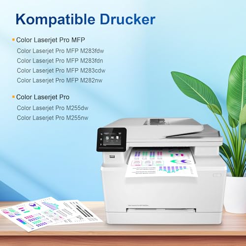 207A Toner mit Chip Kompatibel für HP 207A 207X für HP Color LaserJet Pro MFP M283fdw Toner Schwarz M283fdn M283cdw M282nw M255dw M255nw W2210A W2211A W2212A W2213A Schwarz Cyan Magenta Gelb 4-Pack