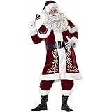 ★🎄【Le cadeau parfait】 Ce costume de Père Noël est très populaire. C'est une belle décoration pour les soirées de bal. L'unicité du Père Noël est un produit heureux pour les enfants. Accessoires de Noël déguisés réalistes. Apportez des surprises partout. Le cadeau parfait pour vos amis et collègues.