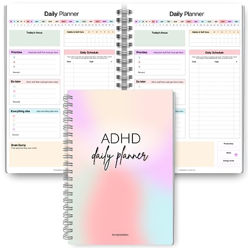 ADHD Daily Planner for Neurodivergent Adults - Productivity...