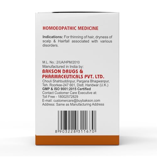 Dr. Bakshi's Bakson's Homoeopathy AC #9 Tablets, Help Prevent Hair Loss & Promote Hair Growth, 75 Tablets
