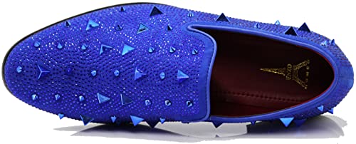 Image of SPK24 Men Vintage Spikes Sparkle Formal Tuxedo Stage Fashion Slip On Loafer Dress Shoes
