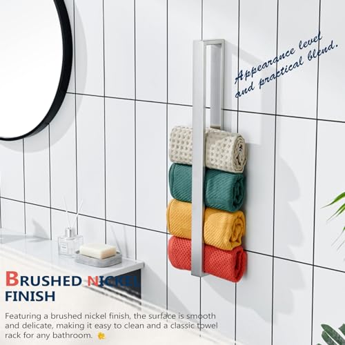 Image of KOKOSIRI Towel Bars Brushed Nickel Bath Towel Hanger Holder 24-Inch Kitchen Rack Stainless Steel for Bathroom Hardware Wall Mount, 2 Pack B4008BR-L24-P2