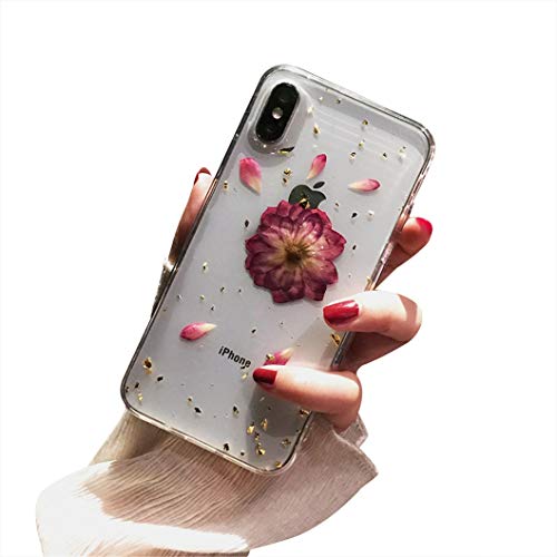 Jacyren iPhone XS Max hoes, iPhone XR telefoonhoes, ultradun transparant silicone beschermhoes [Droog bloemendesign] beschermomhulsel krasbestendig case hoes voor iPhone XS Max XR XS Max J Zhh
