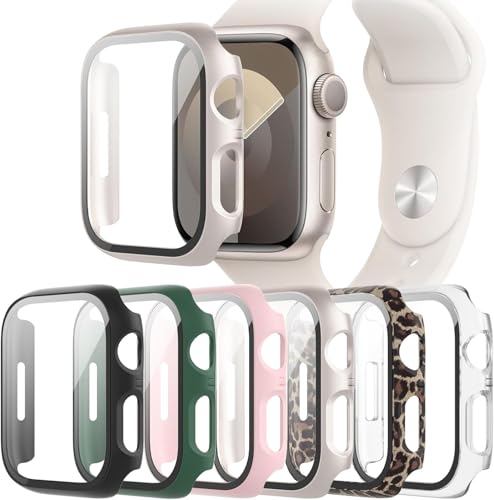 6-Pack Case Compatible with Apple Watch Series 11 10 42mm with Tempered Glass Screen Protector QCKANLJ Ultra-Thin Hard PC Protective Face Cover Bumper for iWatch 11/10 42 mm