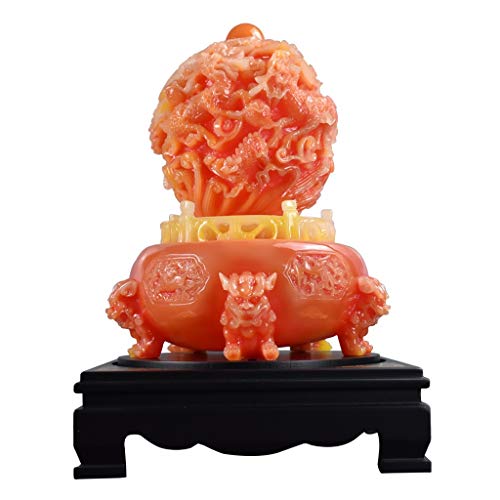Décoration salon Feng Shui avec statue Qian Kun Ding et corne d'abondance porte-bonheur pour bureau