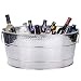 BREKX Aspen Hammered Stainless Steel Beverage Tub & Party Drink Chiller - 25 Quarts - Mirror-Silver