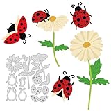 GLOBLELAND Daisy and Ladybug Cutting Dies for Card Making Insect Flowers Cut Die for DIY Scrapbooking Journal Embossing Paper Craft Decor