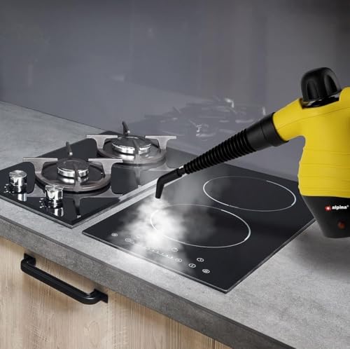 alpina Dampfreiniger - Handdampfreiniger - Kompakt & tragbar - tötet Bakterien - mit 10 Zubehörteilen - 1050 Watt