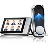 インターホン 工事不要 ワイヤレス カメラ付き 子機付き テレビドアホン 【双方向通話/自動録画/暗視】IP65防水