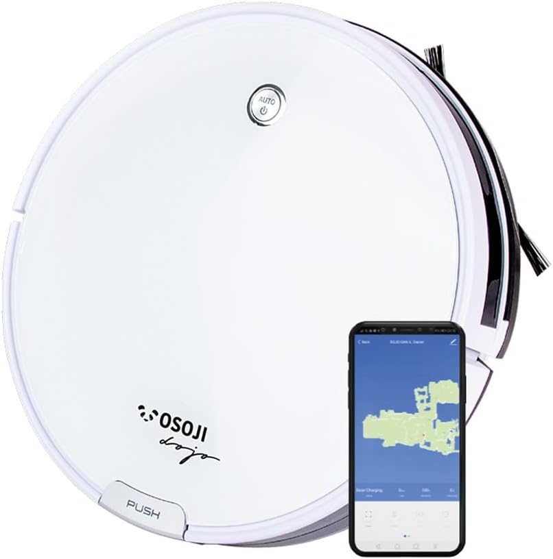 OSOJI Robot Aspiradora Dojo 990 - Conexión WiFi. Poderoso Sistema de  Succión 2.000 pa. Ultrasilenciosa. Filtro HEPA. Sistema Anticaída.  Ultraslim 7.5cm de Alto. para Todo Tipo de Superficies. : Amazon.com.mx:  Hogar y Cocina