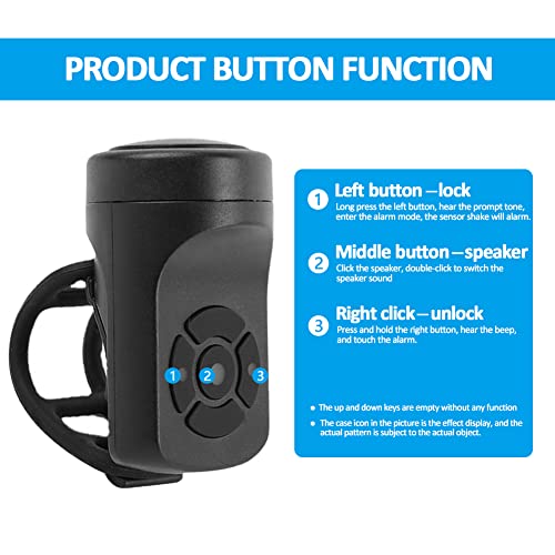 Electric Bike Horn Bicycle Bell 140DB Loud Cycling Horn for Adults and Child 4 Sound Modes +Vibration Alarm Rechargeable Waterproof Smart Bike Horn for Mountain Bike, Road Bike, Scooters