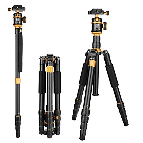 MEIM Camera Tripod, QZSD Q-888 Portable Travel Aluminium Alloy Camera Camcorder Tripod Monopod