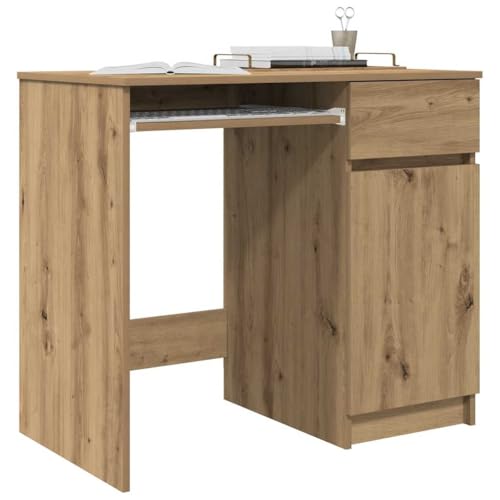 Bureau en chêne pour ordinateur avec rangement de studio - 5