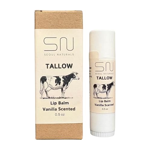 Seoul Naturals Tallow Lip Balm, Vanilla Flavored, k beauty, 0.5 oz