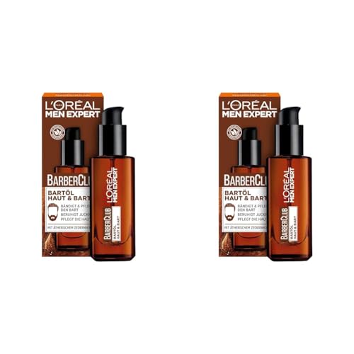 L'Oréal Men Expert Bartöl mit Zedernholzöl für die tägliche Bartpflege, Barber Club, 1 x 30 ml (Packung mit 2)