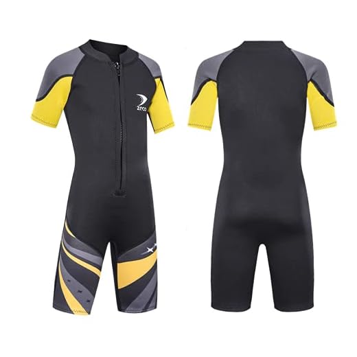 ZCCO Neoprenanzug Kinder, Kids Neoprenanzug 2.5mm Neopren Thermal Badeanzug, Neopren Front Zipper Taucheranzüge Surfen Schwimmen Tauchen Warmhalten für Wassersport,Schwarz S