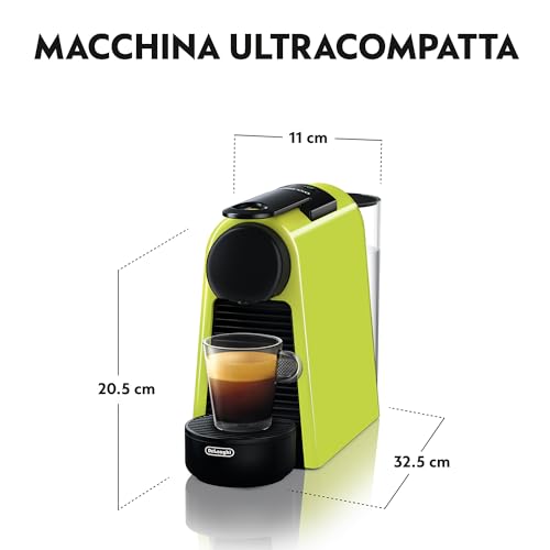 Image of De'Longhi Nespresso Essenza Mini EN85.L, Automatic Coffee Machine, Capsule Coffee Machine for One Cup, Welcome Set Including, Compact Design, 19 Bar Pressure, Lime Green