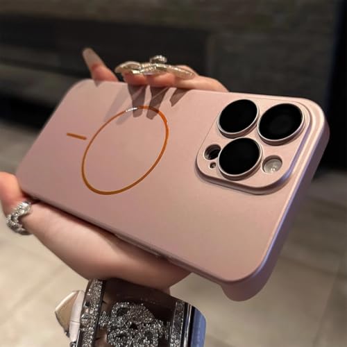 Coque mate rose ultra fine iPhone 16 Pro Max anti traces et compatible iPhone 14 15