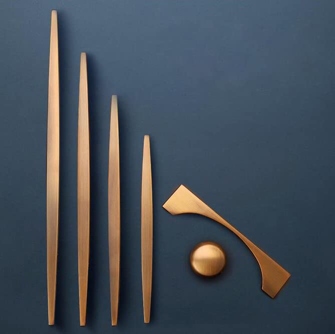 2 Pcs Hole Centers 5.03 Inch(128mm) Kitchen Drawer Handle Door Cabinet Pulls Stainless Steel Handle Modern Brown Hardware for Wardrobe Bathroom Dresser