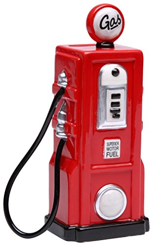 StealStreet SS-CG-62519, 6.25 Inch Ceramic Painted Red Old Fashion Gas Pump Money Piggy Bank