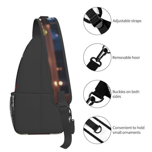Bolso Crossbody Unisex Negro con Diseño Cartoon miniatura 4