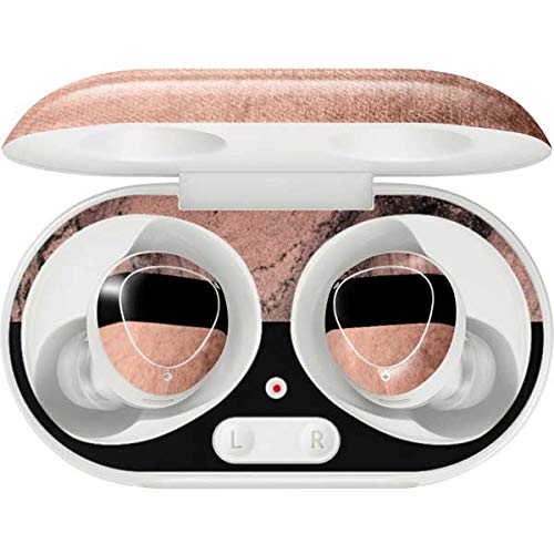 Skinit Decal Audio Skin Compatible with Samsung Galaxy Buds+ - Officially Licensed Originally Designed Rose Gold and Black Marble Design