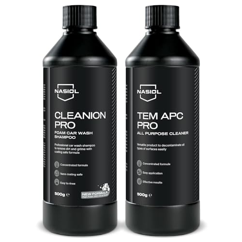 Nasiol Cleanion Pro Shampoo and TEM APC Pro Car Interior Cleaner Set