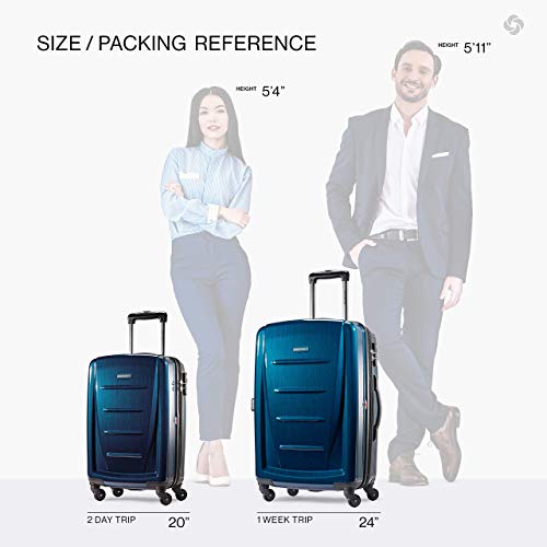 Image of Samsonite Winfield 2 Hardside Expandable Luggage with Spinner Wheels, 2-Piece Set (20 /24), Deep Blue
